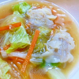 市販のシュウマイで簡単中華スープ